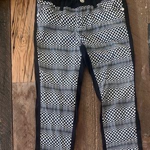 Checkered black and white cotton pants